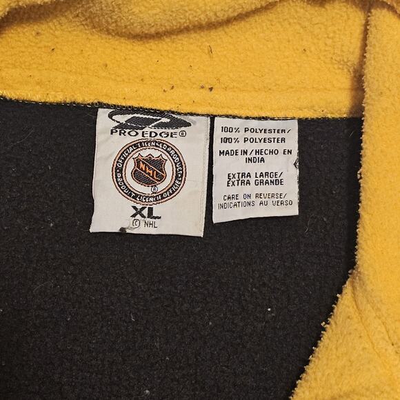 NHL PITTSBURGH PENGUINS Men's XL Black Gold 1/4-Zip Fleece-Lined Knit Pullover - Picture 3 of 8